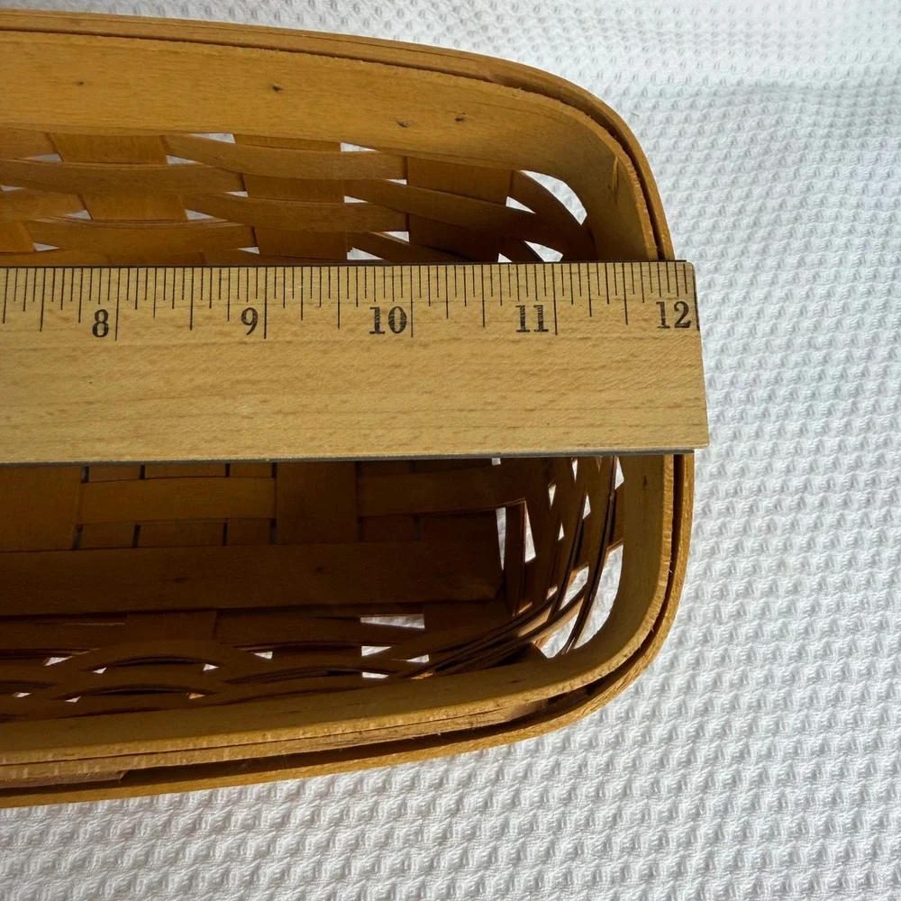 Longaberger 2000 Handwoven Slanted Rectangular Maple Wood Basket 12x6x4